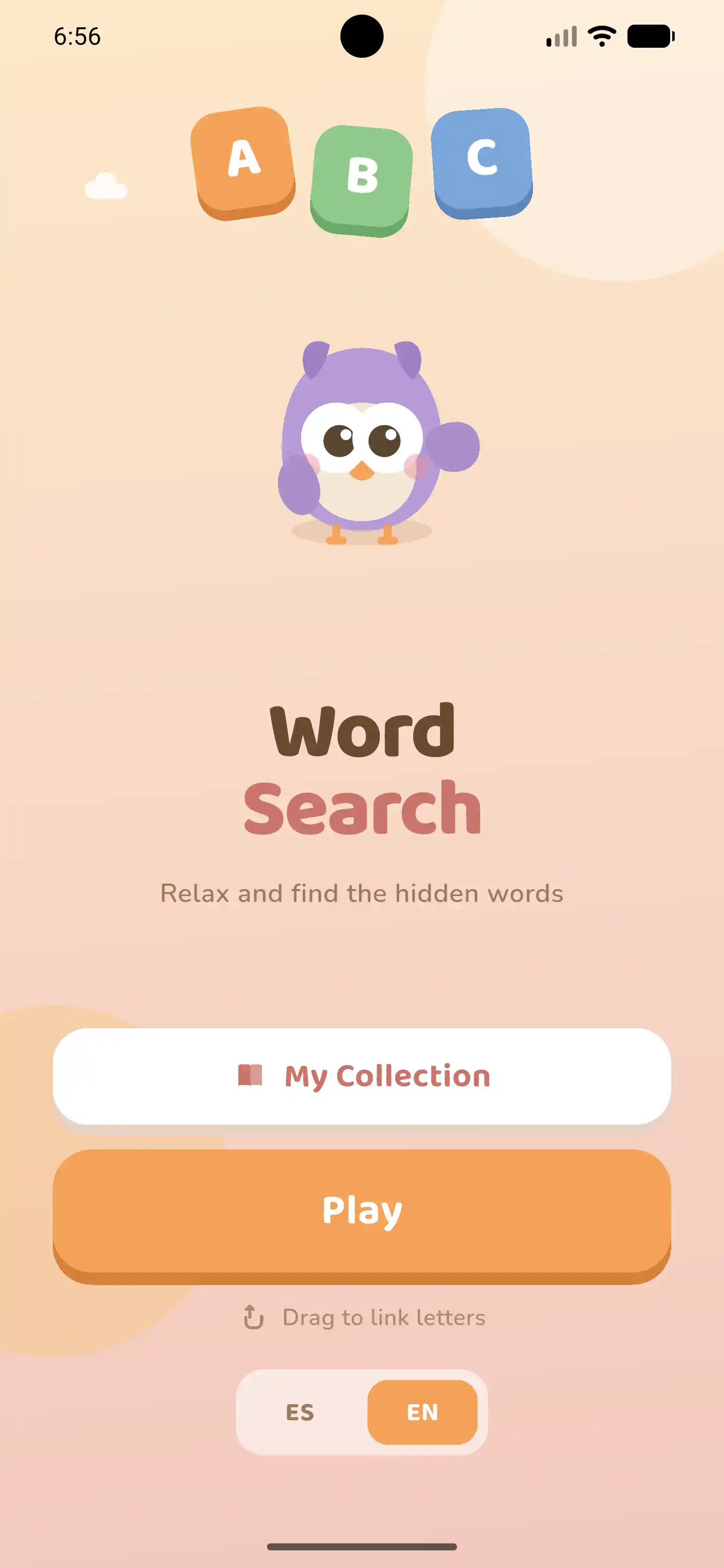 Worddy main menu